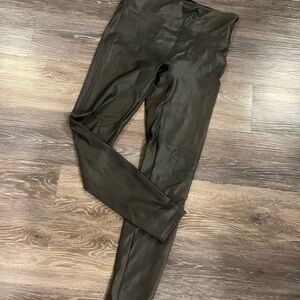 Spanx Dark Grey/Taupe Faux Leather Legging - Size Large